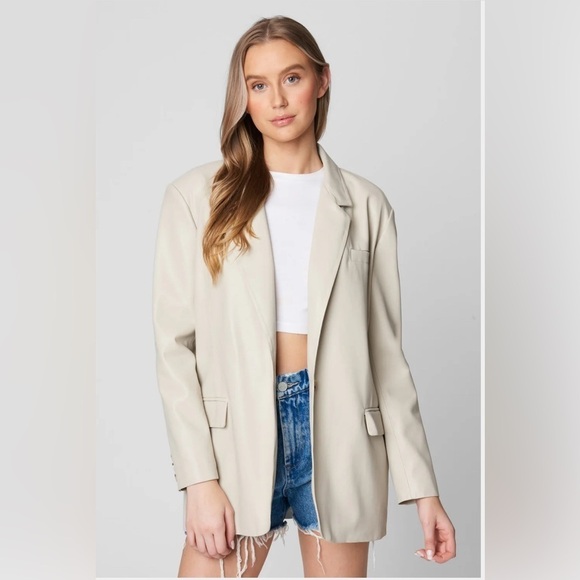 BlankNYC Revolve Bare Essentials Vegan Leather Blazer - Picture 1 of 5